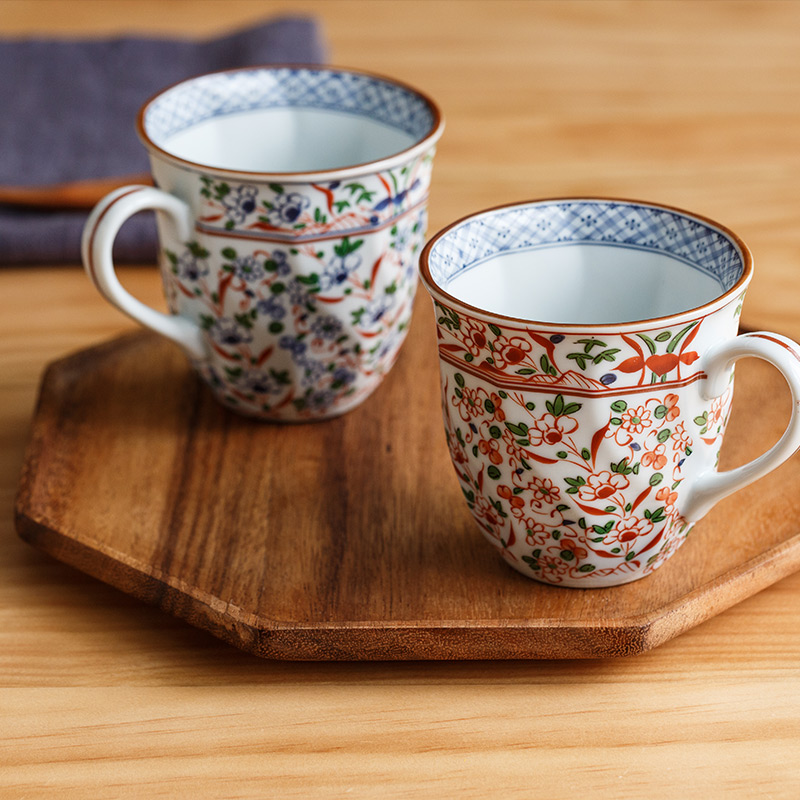 Flowers around Japan imports tang grass handpainted keller of coffee cup ceramic bowl individual household drinking water glass ceramic cup