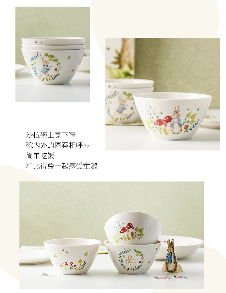 Than the the original authorization rabbit cartoon ceramic plate eat dish plates European household salad bowl western - style food tableware