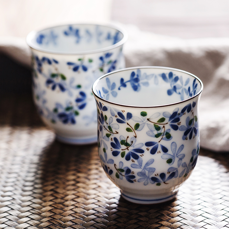 Small bluetooth Japan imported ceramic cups num cup and wind sample tea cup master cup sushi soup swallow a cup of tea