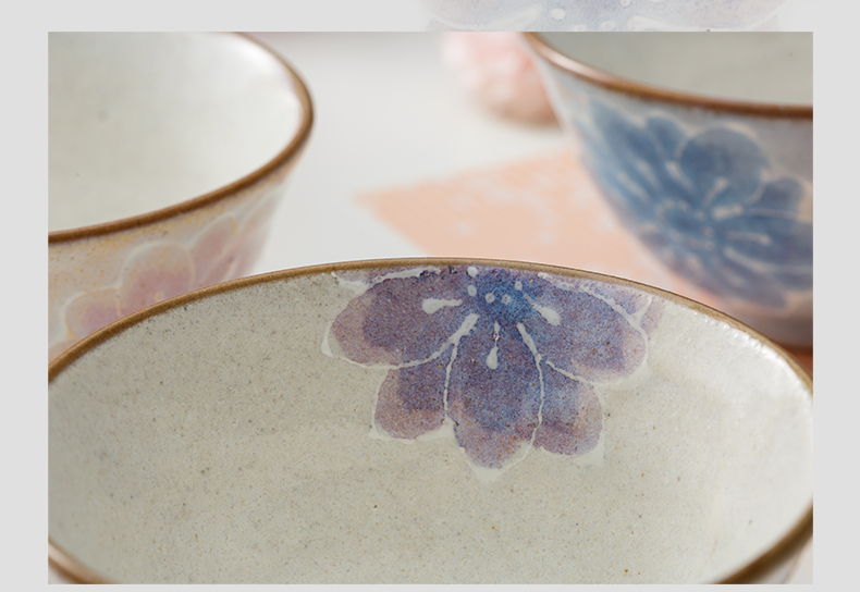 Flower phase nong hand - made ceramic bowl hand the cup home afternoon tea coffee cup Japanese - style tableware imported from Japan