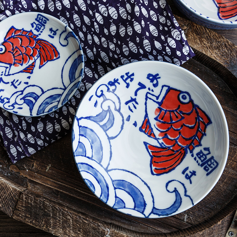 Snapper burn dish bowl Japan imported Japanese tableware ceramics and household dish dish dish of a meal rainbow such as bowl to eat bread and butter