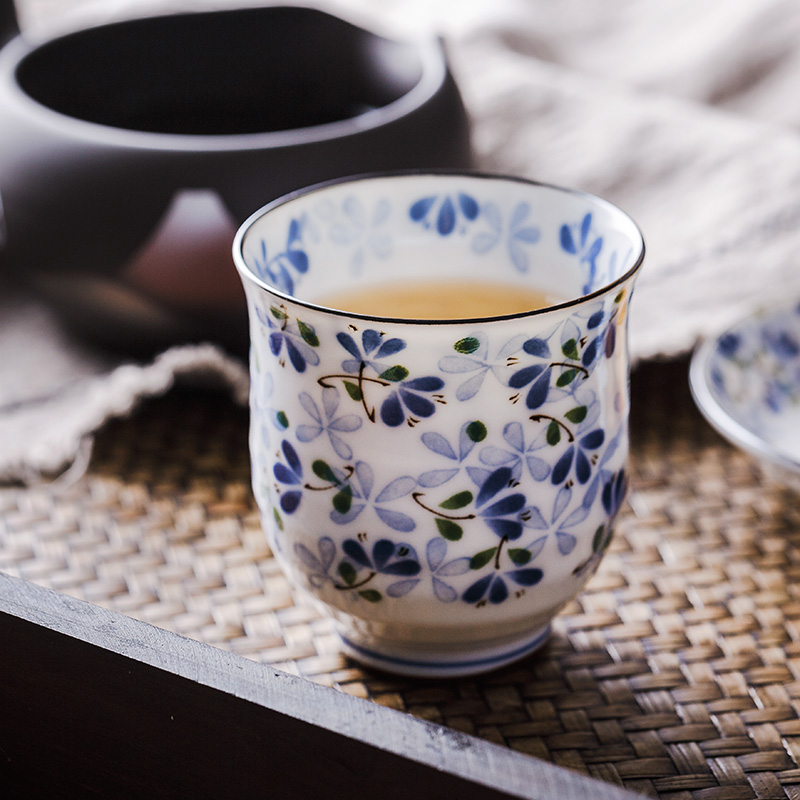 Small bluetooth Japan imported ceramic cups num cup and wind sample tea cup master cup sushi soup swallow a cup of tea
