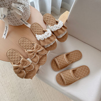 Four seasons men's and women's fabric open-toe slippers Four seasons men's and women's fabric open-toe slippers