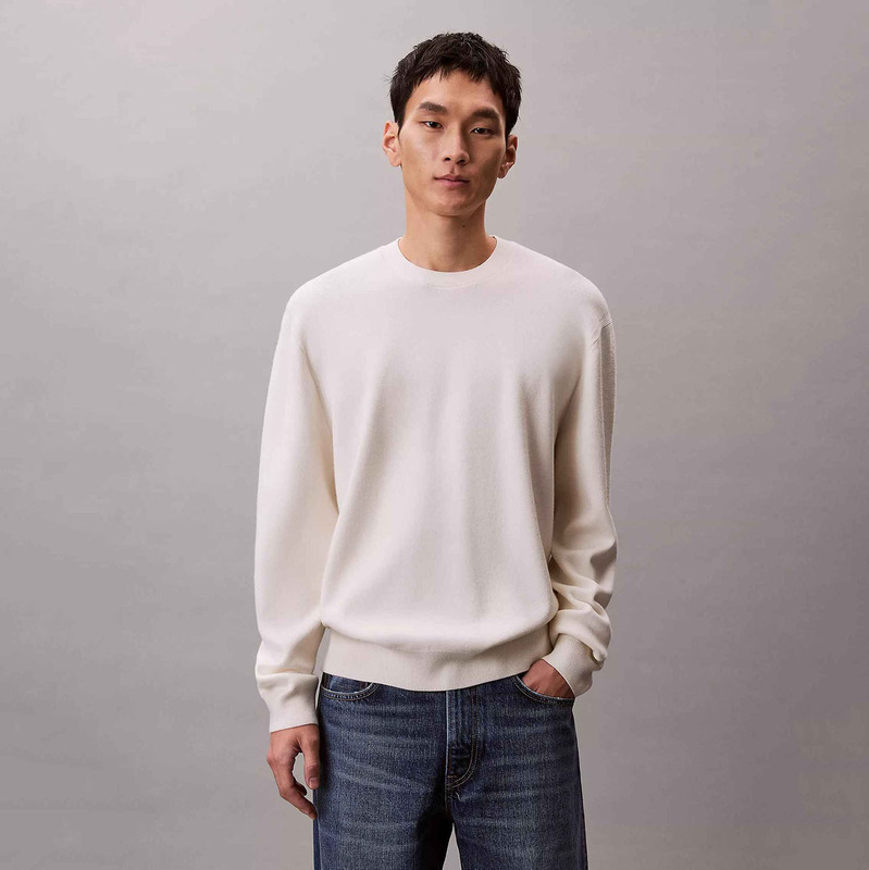Unisex Autumn and Winter Couple's Embroidered Solid Color Pullover Crew Neck Knit Sweater 4Ld374G