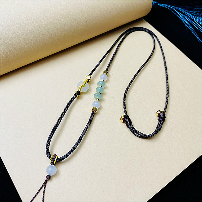 High-end hand-woven necklace rope High stock pendant hanging rope hanging neck emerald jade pendant Yupei Ping An buckle rope male and female