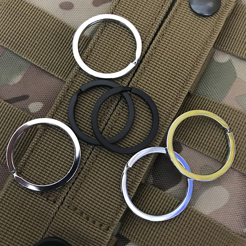 Special Runner Stainless Steel Keyring Men Tactical Key Ring Thickened Flat Ring Containing management General small hanging buckle