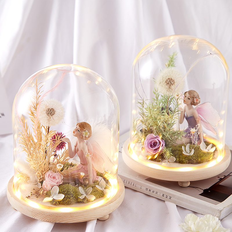 Yongsheng floral gift box glass lampshade dandelion bouquet lover Mother's Day 520 to send girlfriend her girlfriend's birthday present