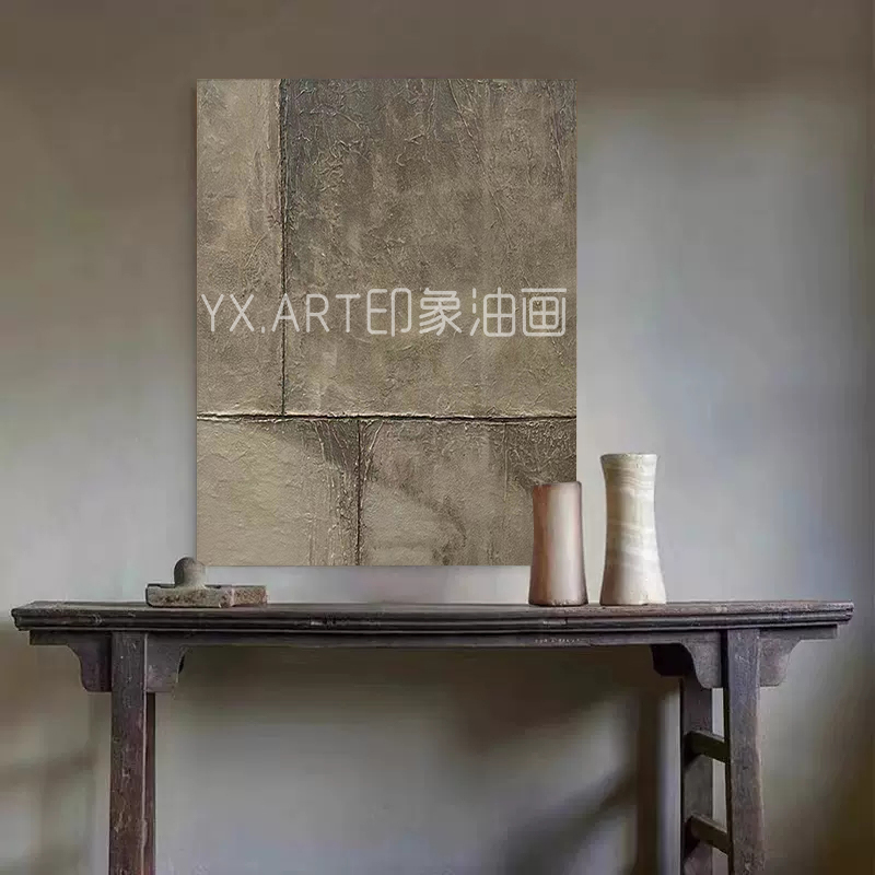 Hand-painted Oil Painting Folk Living Living Room Destitute in Silent Wind Retro Nostalgia Decoration Painting Genguan Abstract Myography of Sharp Hang Painting-Taobao