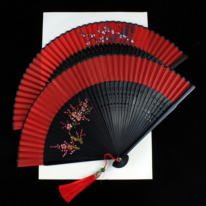 Fan Gufeng Hanfu Woman Qipao Walk Show Small Folding Fan China Wind Dancing to Fan Classical Folding Ancient Dress Fan Summer