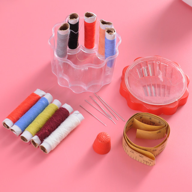 Home Portable Sewing Box Set Practical Thimble Cross Stitch Sewing Tools Dormitory Mini Storage Sewing Kit