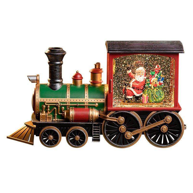 Christmas Music Box for Boys, Toy Music Box, Crystal Ball Model, Train, Steam Engine, Children's Snowflake Birthday Gift