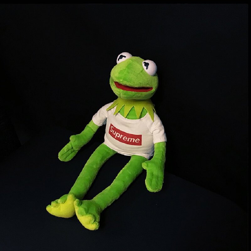 Wang Yuan same style sesame street supreme Kermit frog doll cute plush doll schoolbag pendant