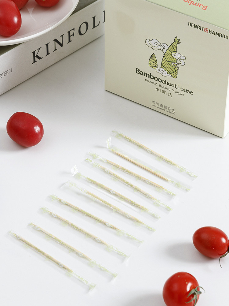 High-Grade Toothpicks, 2000 Pieces, Individually Packaged, Transparent, for Hotels, Guesthouses, Restaurants, Disposable, Household, Bamboo, Thin