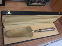French tableware art late 19th century luxury gold and silver art cake spatula