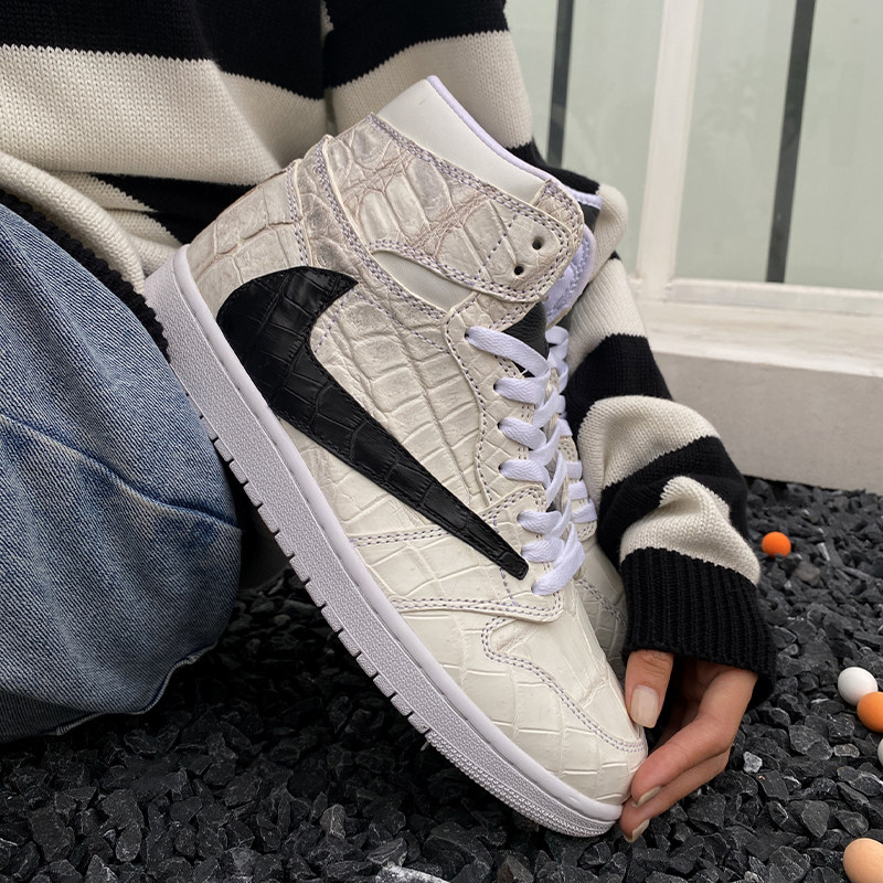 Himalayan crocodile leather barb custom 21Kcustom sneakers private custom AJ1 high top change skin DIY