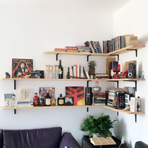 Solid wood shelf wall shelf wall shelf living room bedroom decorative shelf wall shelf Nordic log