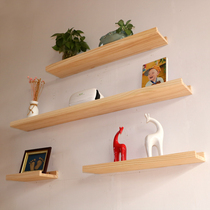 Wall shelf plate partition living room TV wall shelf wall hanging restaurant wall decoration shelf solid wood