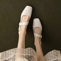 Italian Corso Venezia literary and artistic ladylike elegant Mary Jane shoes with low thick heels for commuter women in spring