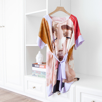 Holiday Beauty Dress Thickened 40 Moomey Heavy Genuine Silk Art Digital Printing Loose Wearing Rope Cashew Dress 22
