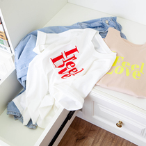 High quality comfort CHAO fine Xinjiang silk light cotton long suede cotton loose version letter round collar short sleeve T-shirt woman 22
