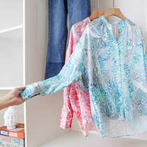 Spring breeze brushed fresh abstract print gorgeous glossy satin loose lazy bat long sleeve silk shirt 21