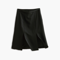 Front split temperament outstanding high waist side zipper slim A long skirt women x