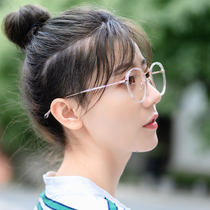 Ultra-light literary retro eye frame frame female round Net red transparent can be equipped with myopia anti-blue tide