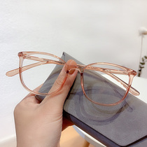 Black frame large frame round face Lean Square frame Female South Korean ultralight mirror frame eye myopia can be worthy of degree anti-blue light