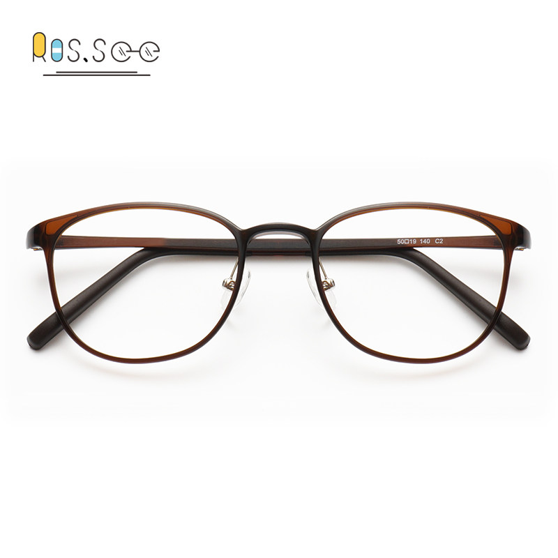 South Korean plastic-steel ultra-light ultra-fine glasses frame Round face BAO WEN Collapse Nose beam slip with nasal care Myopia female