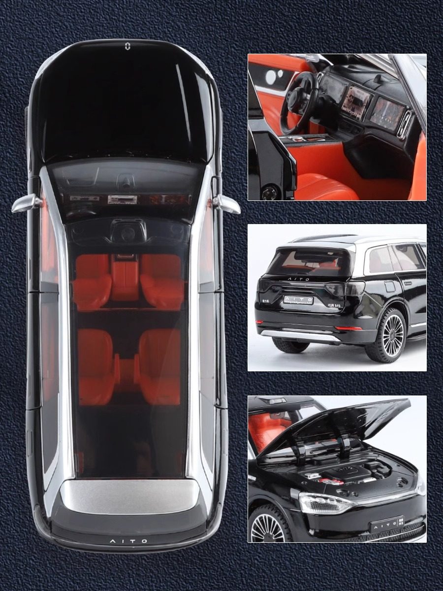 1:24 Aito Seres M9 Car Model Huawei Car Ornament Realistic Alloy Gift M7 Toy Car
