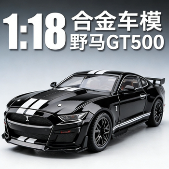 1:18 Mustang Gt500 Car Model F1350 Alloy Pull-Back Car Raptor F150 Realistic Police Car Toy Car Model