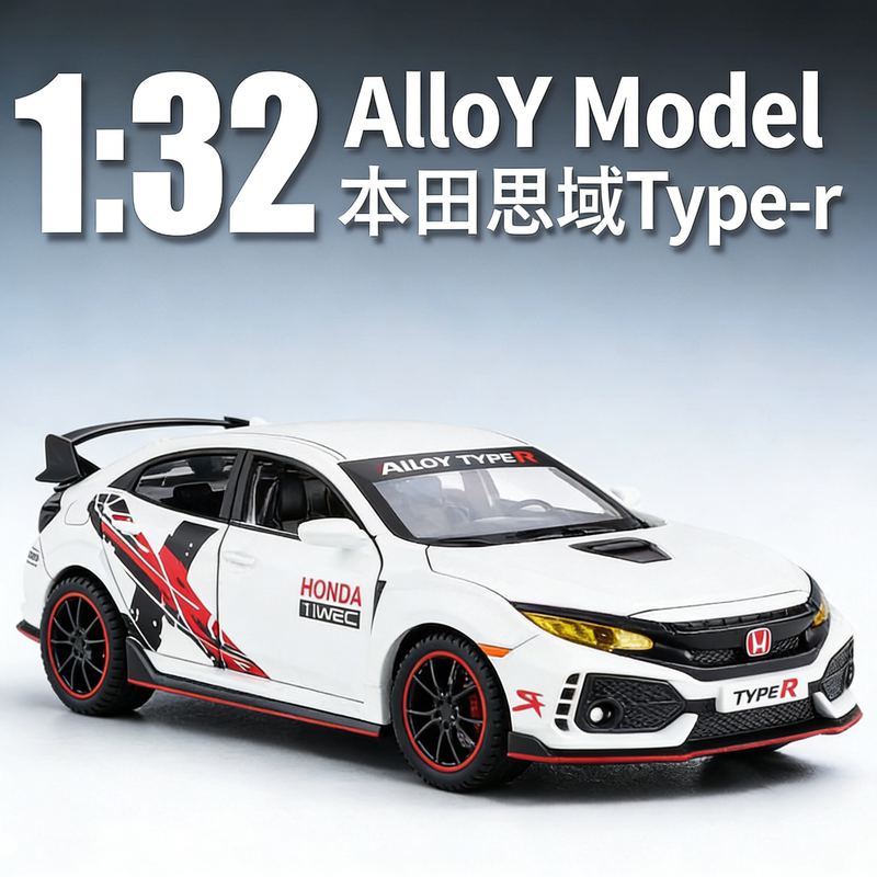 1:32 Honda White Civic Toy Car Alloy Civic Model Collectible Accord Car Model Honda Simulation Car