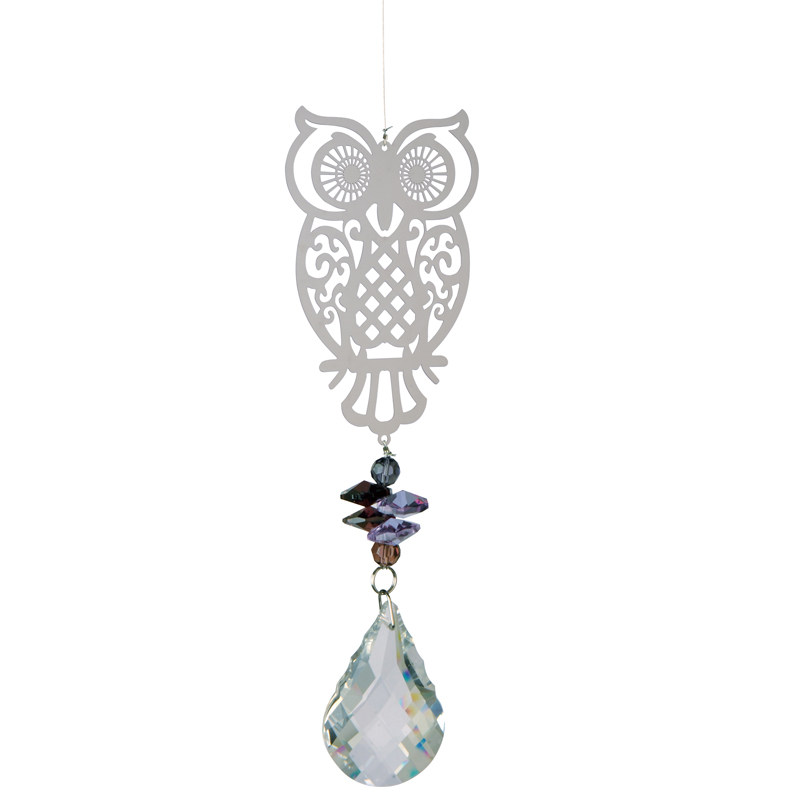 Water drop pendant crystal wind chime pendant static face owl dormitory bedside wall wall hanging ornaments ornaments