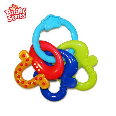 American Key Tooth Gum Grindle Tooth Gum Bite Gum Baby Goodenture 0-1-year-old Color rocking bell Tooth Glue Key Strings-Taobao