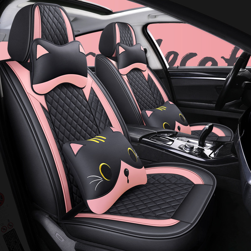 Cartoon car seat cushion leather seat cover all-round Universal 21 new car cover seat cover in winter