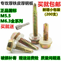National standard hexagon drill tail screw Color steel tile nail dovetail screw Self-drilling self-tapping drill tail wire 5 56 3
