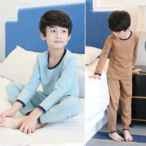 Childrens pajamas Boys  home clothes Medium and large childrens spring and autumn thin cotton 8 summer 10 air conditioning clothes 12 years old 15 boys