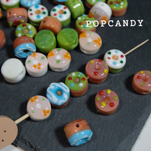 Милый пончик ручной работы, браслет из бисера, аксессуар с аксессуарами, многоцветное десертное ожерелье, цепочка, мобильный телефон, «сделай сам»