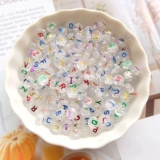 Прозрачные креативные милые акриловые бусины с буквами ручной работы, аксессуары