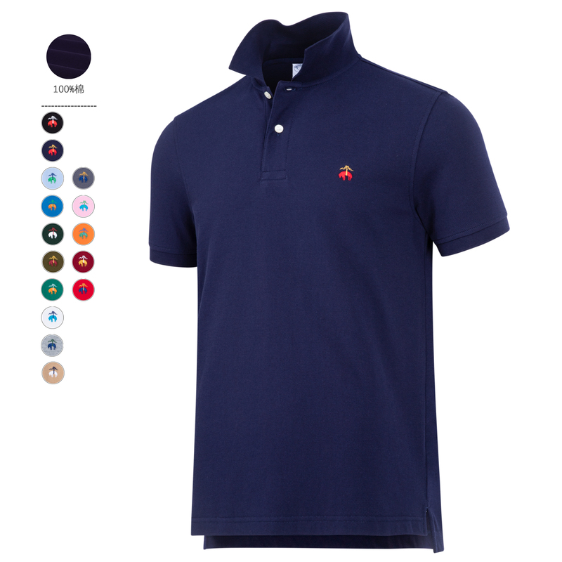 Brooks Brothers Men's T-Shirt American Casual Pure Cotton Non-Iron Lapel Short-Sleeved Polo Shirt