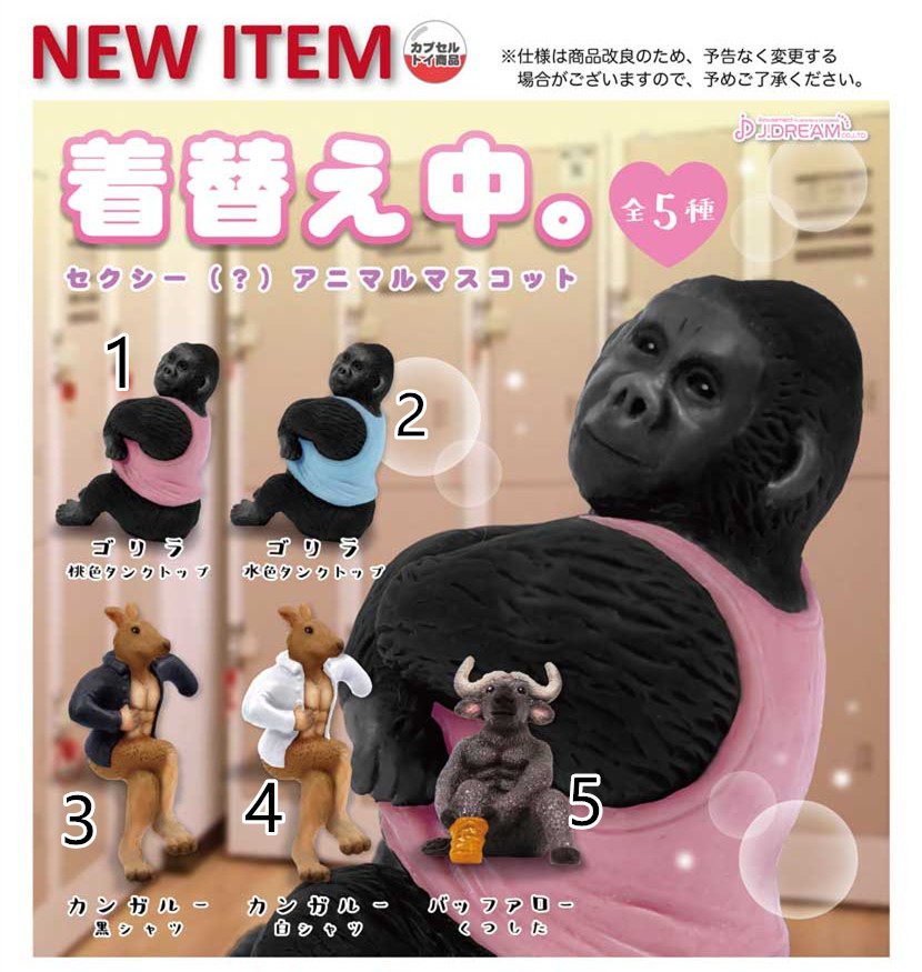 现货日本正版j Dream 更衣肌肉动物猩猩袋鼠水牛扭蛋
