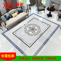 Living room and dining room tile mosaic customization Entrance aisle water jet whole house custom design floor tile mosaic 800x800