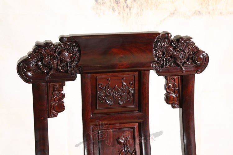 Bàn ăn gỗ hồng mộc Indonesia mới phong cách Trung Quốc gỗ gụ đồ nội thất lá rộng gỗ hồng sắc hình chữ nhật 7 cái đặt ghế Dongfei gỗ hồng sắc - Bộ đồ nội thất giường ngủ