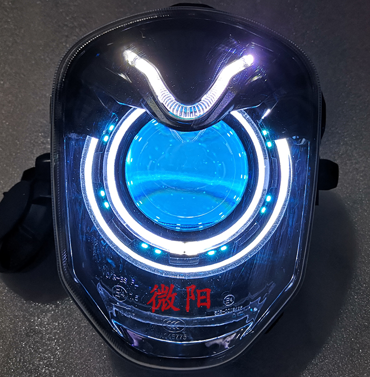 Wangjiang big doll electric motorcycle m3 modified little monkey headlight angel eye sea 5 modified lens angel demon