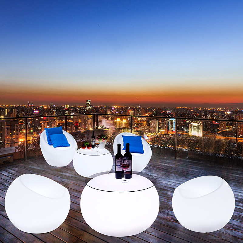 Luminous Tea Table Bar Table Balcony LED Home innate outdoor activities Coffee room Milk Tea Shop Table And Chairs Creativity KTV Light Bar