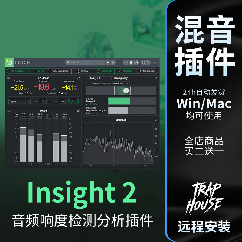 Izotope Insight 2 Audio Loudness Measurement and Spectrum Analysis Plug-In for Post-Production Mixing Monitoring