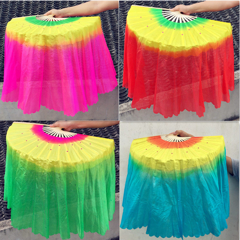 One-size-two-fan-long fan-fifth set of hypefaction-fan-fan lengthened dancing fan-square Fitness Dance fan