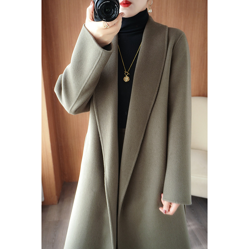 26 Autumn/Winter New High-End Double-Sided Cashmere Coat for Women, Mid-Length 100% Wool Coat, Women's Woolen Jacket 26 Autumn/Winter New High-End Double-Sided Cashmere Coat for Women, Mid-Length 100% Wool Coat, Women's Woolen Jacket