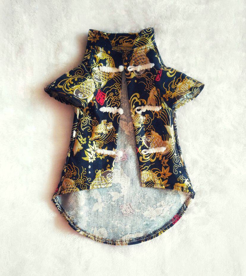 No hairy cat clothes Svenx Custom Devon Pets pure cotton bronzed gold shirt spring and summer Chaoty Wear private workshop