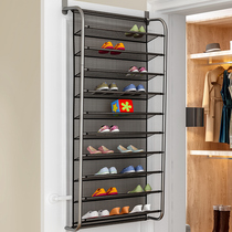 Worm door back shoe rack Multi-layer simple household economical shoe cabinet Wall-mounted dormitory small shoe rack saves space